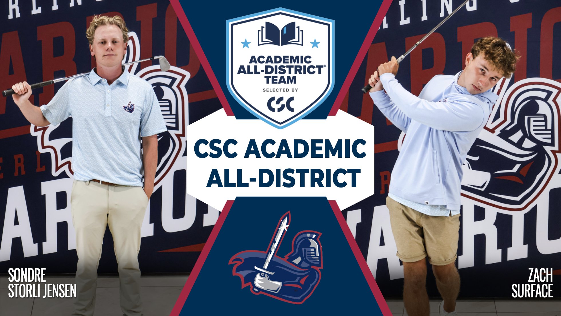 Jensen, Surface earn CSC Academic All-District honors