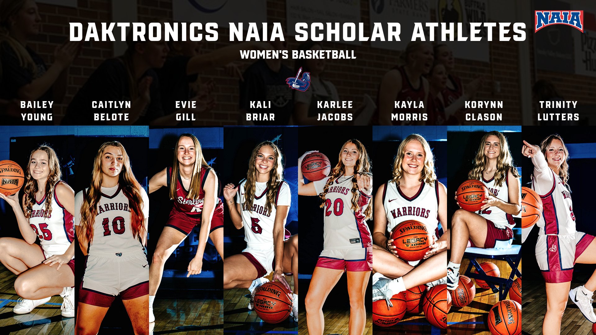 Eight Lady Warriors named Daktronics-NAIA Scholar Athletes