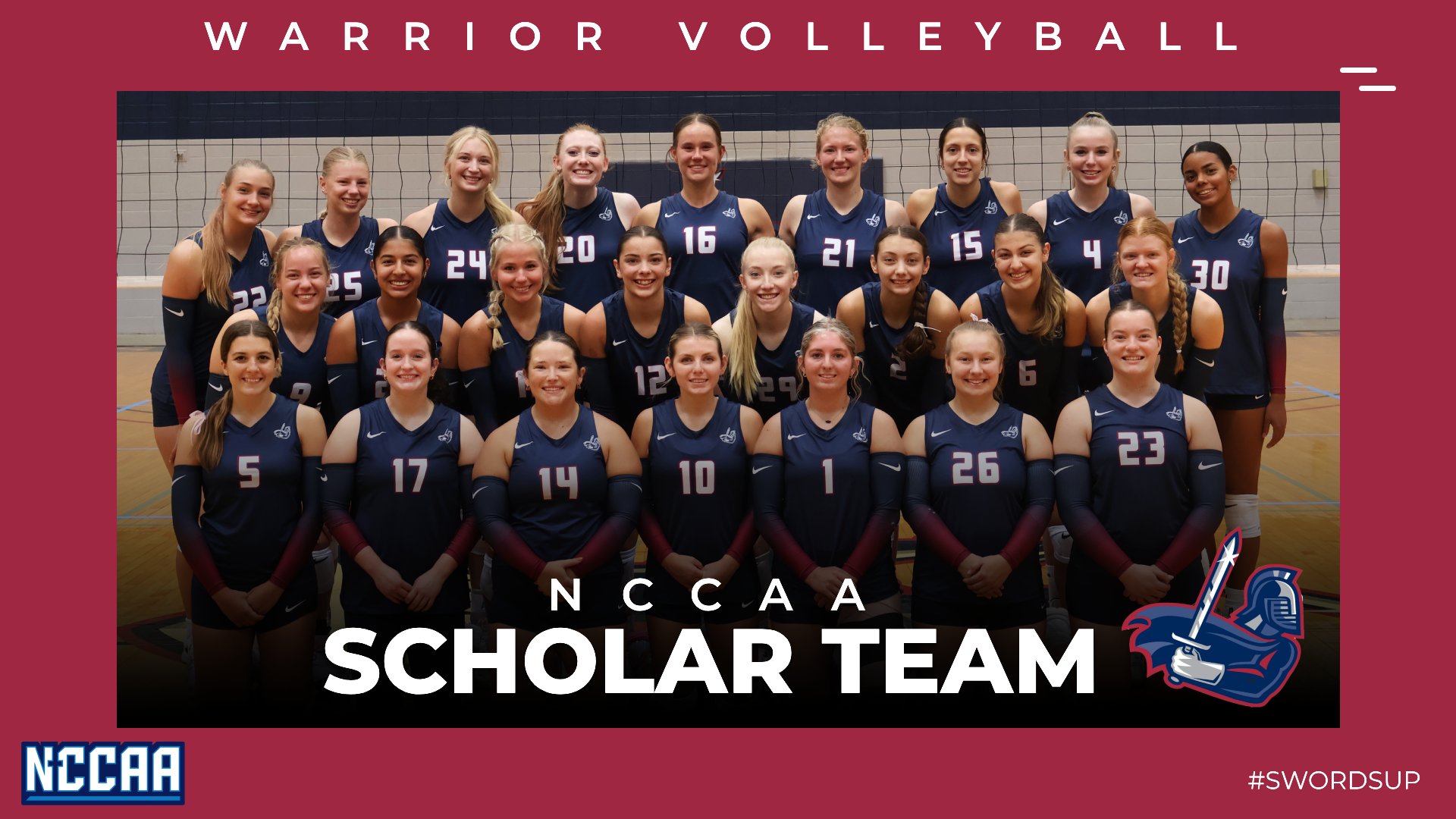 Sterling College Women's Volleyball recognized as NCCAA 2025 Fall Scholar Team