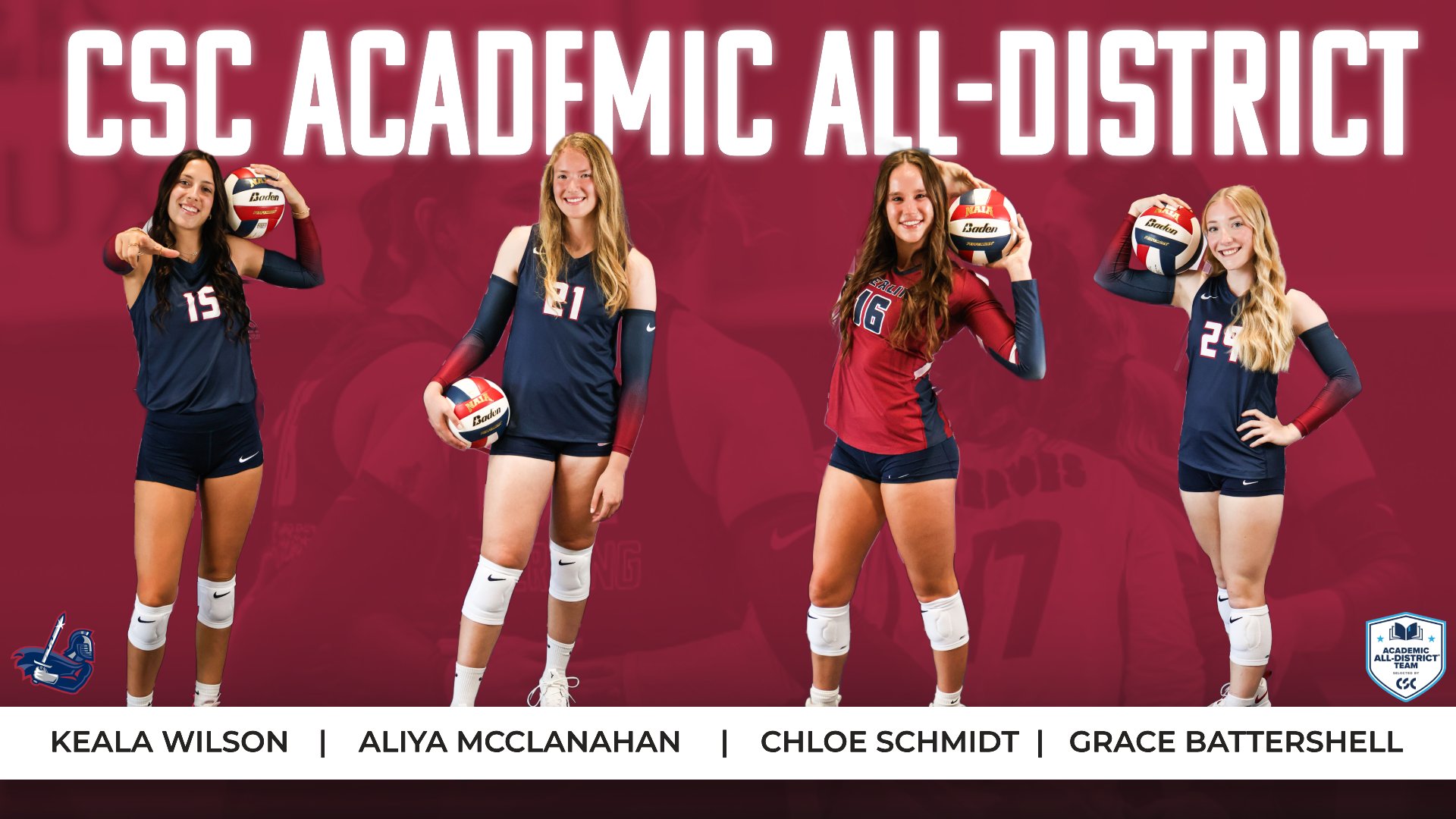 Four Lady Warriors named to CSC Academic All-District Team